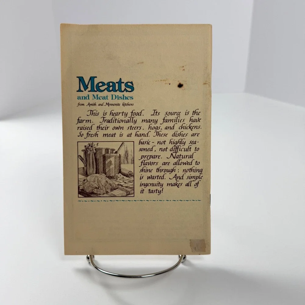 Vintage Meats & Meat Dishes Amish Mennonite Cookbook 1982 PA Dutch‎